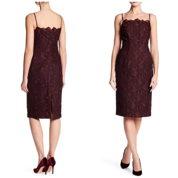 Black Halo Sara Sheath Floral Crochet Dress 2 - Picture 1 of 11